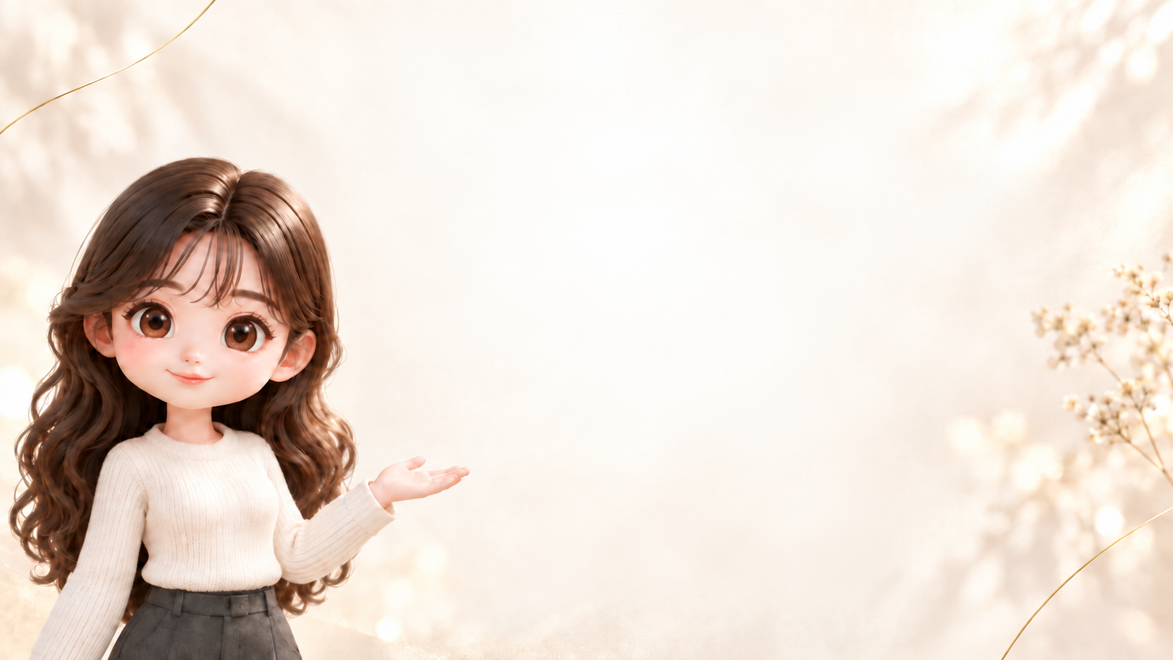 白いニットを着たキャラクターが、手を差し出して講座へご案内します